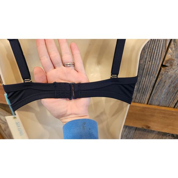NWT Eco Essentials Cross Front Moulded Cup Bra US 4 sealove navy bikini push up - Picture 10 of 10